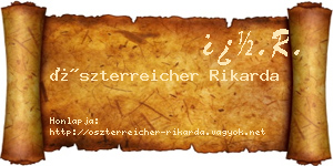 Öszterreicher Rikarda névjegykártya